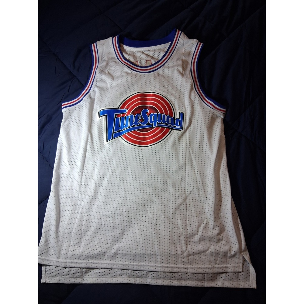 Space Jam Tune Squad Taz Basketball Jersey Mens XL White Mesh No 1 Looney Tunes